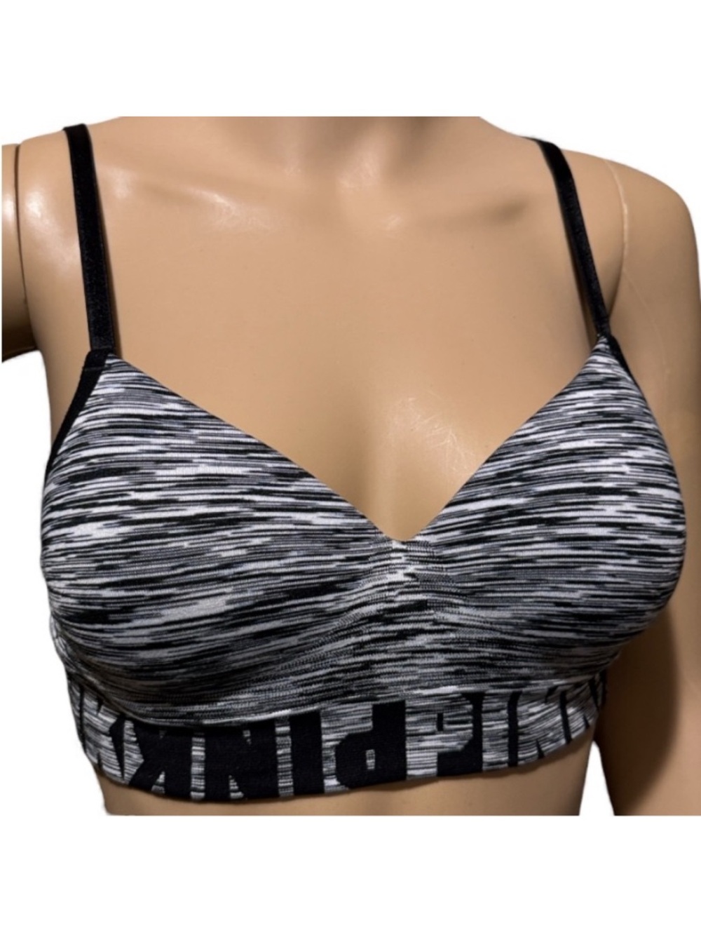 PINK Victoria's Secret Black & White Space-Dye Wireless Bralette Size Small